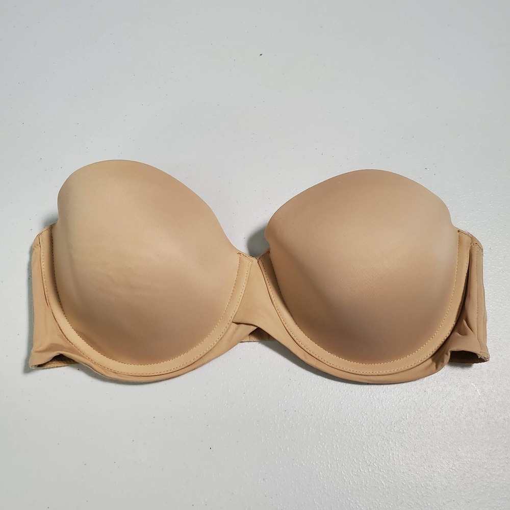 Maidenform Women Bra 36C Beige Underwire Lightly Lined One‎ fab Fit NO STRAPS